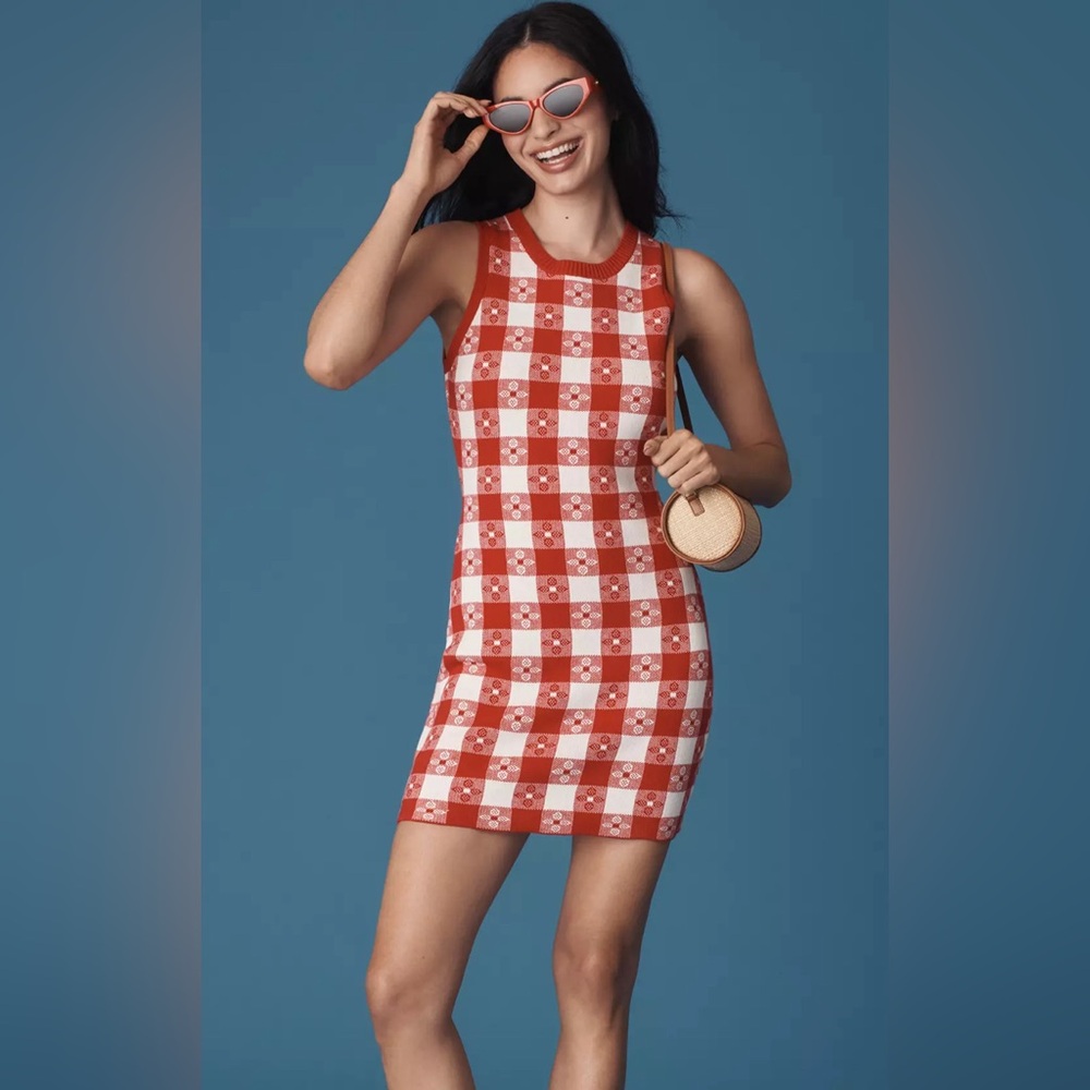Rachel Antonoff x Anthropologie Maddy Dress Red Tablecloth S